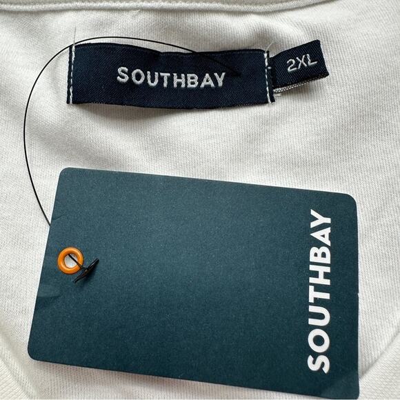 Southbay White Long Sleeve V Neck Pullover Tee‎ Shirt Size 2XL NEW - Picture 6 of 10